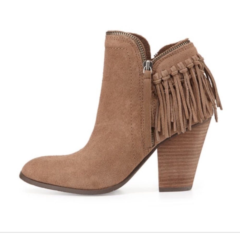 Dolce Vita Fringe Bootie in Taupe